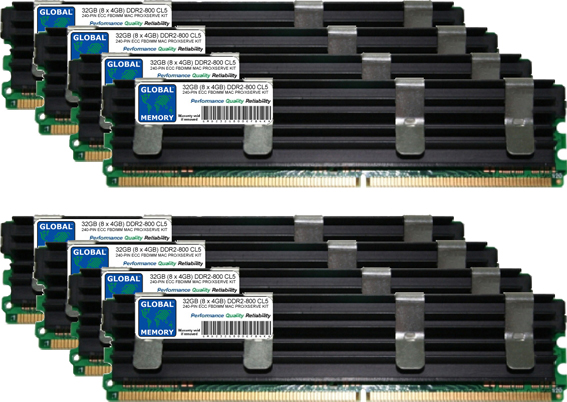 32GB (8 x 4GB) DDR2 800MHz PC2-6400 240-PIN ECC FULLY BUFFERED DIMM (FBDIMM) MEMORY RAM KIT FOR MAC PRO (EARLY 2008)